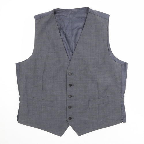 Marks and Spencer Mens Grey Wool Jacket Suit Waistcoat Size 44 Regular