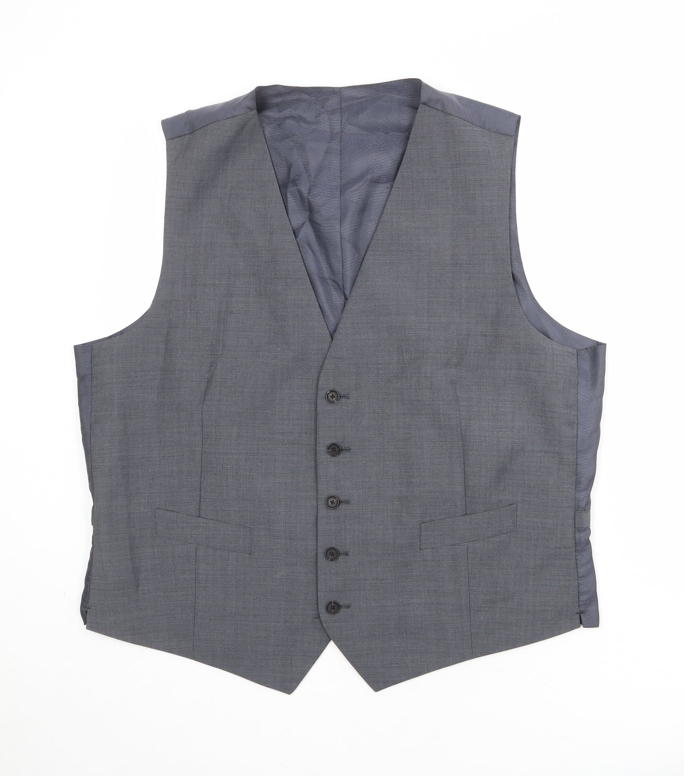 Marks and Spencer Mens Grey Wool Jacket Suit Waistcoat Size 44 Regular