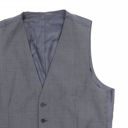 Marks and Spencer Mens Grey Wool Jacket Suit Waistcoat Size 44 Regular