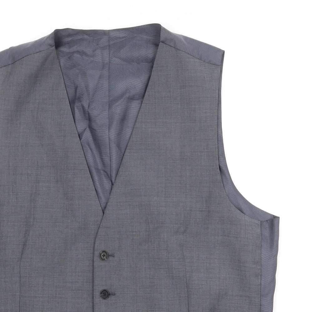Marks and Spencer Mens Grey Wool Jacket Suit Waistcoat Size 44 Regular