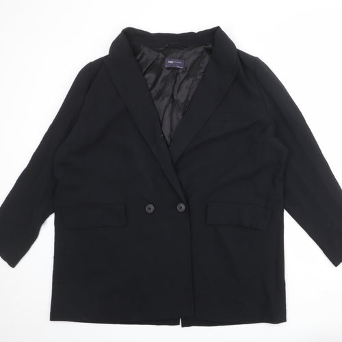 Marks and Spencer Womens Black Polyester Jacket Suit Jacket Size 20