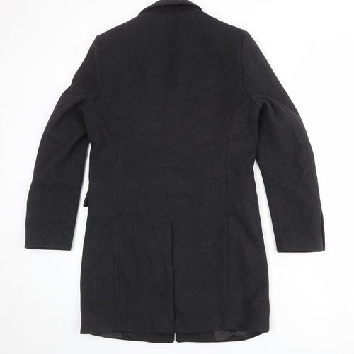 H&M Mens Grey Pea Coat Coat Size XS Button