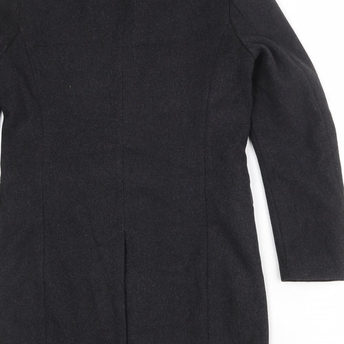 H&M Mens Grey Pea Coat Coat Size XS Button