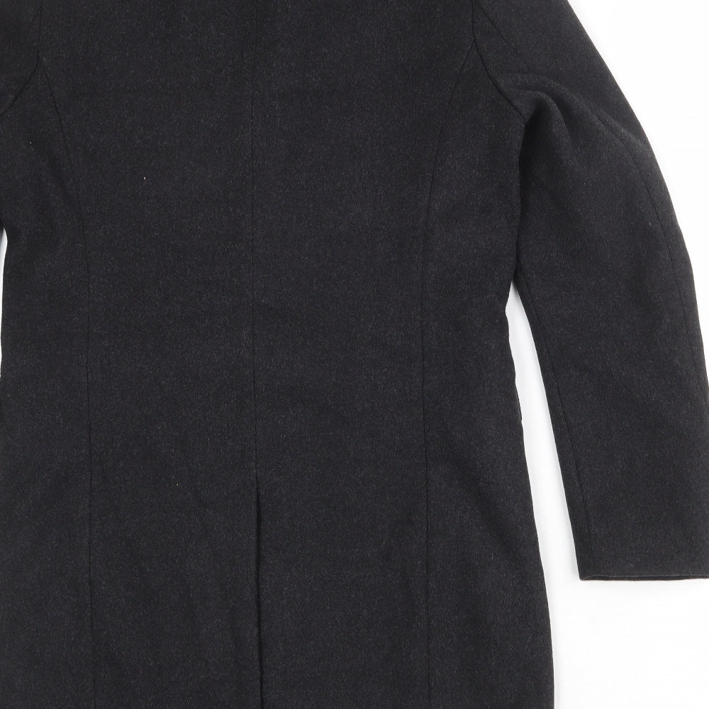 H&M Mens Grey Pea Coat Coat Size XS Button
