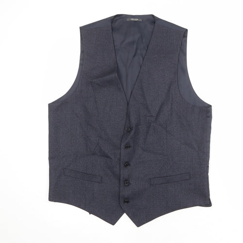 Marks and Spencer Mens Blue Polyester Jacket Suit Waistcoat Size 42 Regular