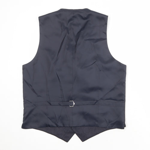 Marks and Spencer Mens Blue Polyester Jacket Suit Waistcoat Size 42 Regular
