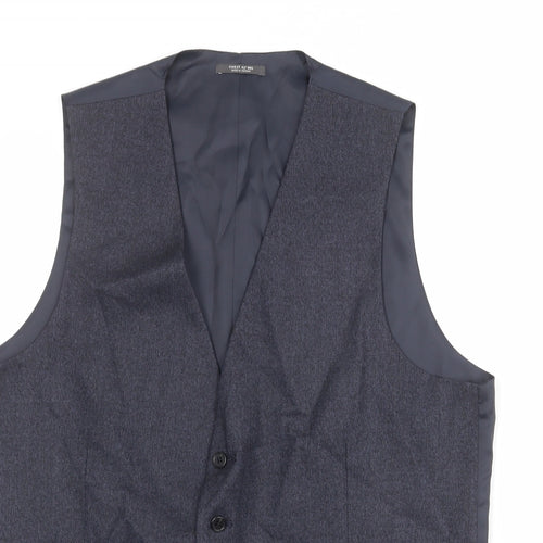 Marks and Spencer Mens Blue Polyester Jacket Suit Waistcoat Size 42 Regular