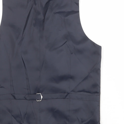 Marks and Spencer Mens Blue Polyester Jacket Suit Waistcoat Size 42 Regular