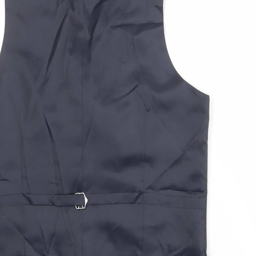 Marks and Spencer Mens Blue Polyester Jacket Suit Waistcoat Size 42 Regular