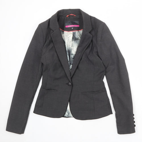 NEXT Womens Grey Polyester Jacket Suit Jacket Size 6