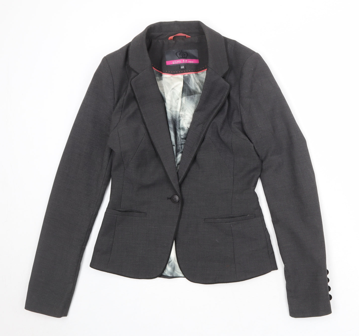 NEXT Womens Grey Polyester Jacket Suit Jacket Size 6