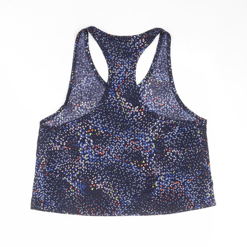 GOODMOVE Womens Blue Geometric Polyester Pullover Tank Size 14 Scoop Neck Pullover