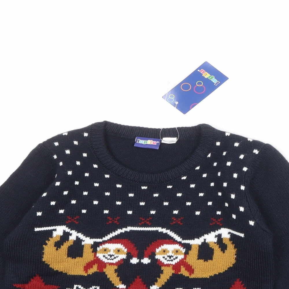 Lupilu Boys Blue Round Neck Polyester Pullover Jumper Size 4-5 Years Pullover - Size 4-5 Years Christmas