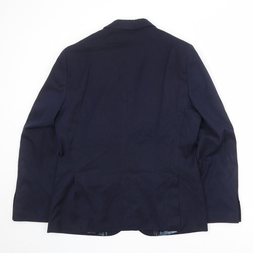 Harry Brown Mens Blue Polyester Jacket Suit Jacket Size 40 Regular