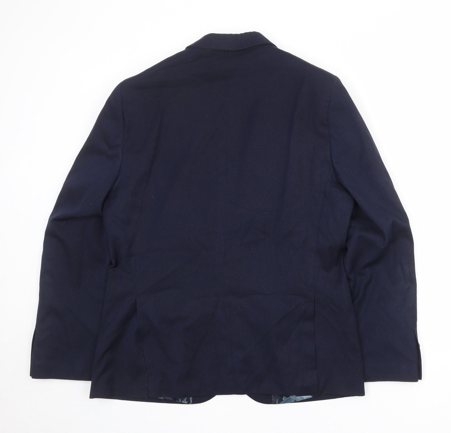 Harry Brown Mens Blue Polyester Jacket Suit Jacket Size 40 Regular