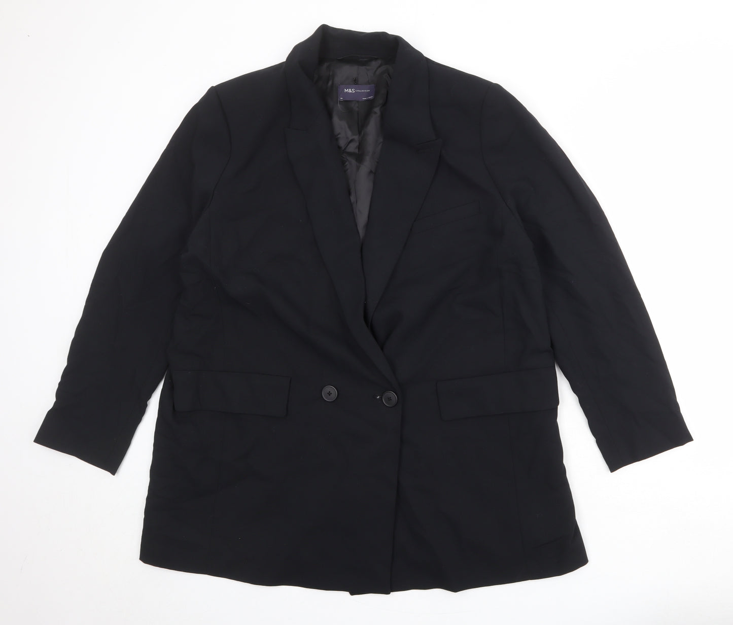 Marks and Spencer Womens Black Polyester Jacket Suit Jacket Size 20