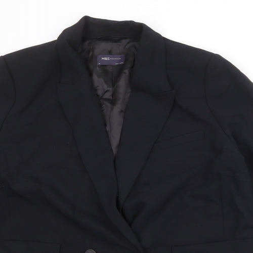 Marks and Spencer Womens Black Polyester Jacket Suit Jacket Size 20