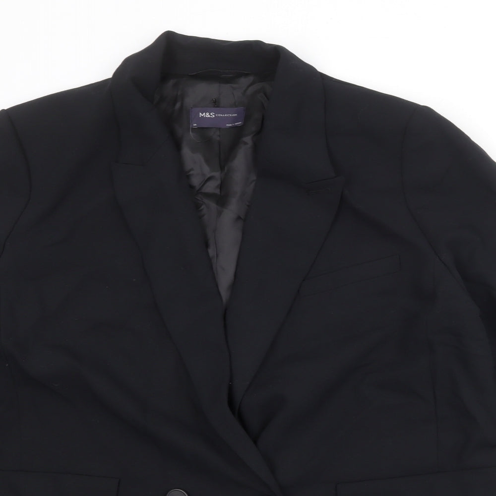 Marks and Spencer Womens Black Polyester Jacket Suit Jacket Size 20