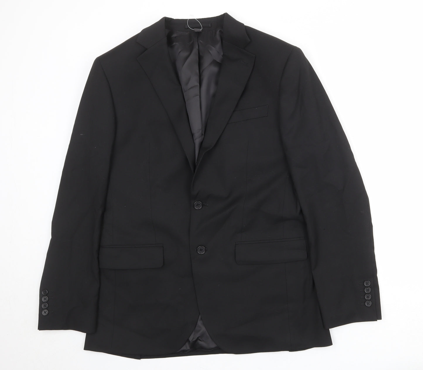 Marks and Spencer Mens Black Polyester Jacket Suit Jacket Size 38 Regular