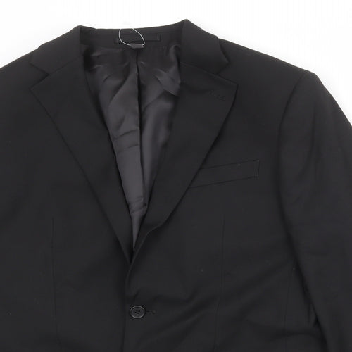 Marks and Spencer Mens Black Polyester Jacket Suit Jacket Size 38 Regular
