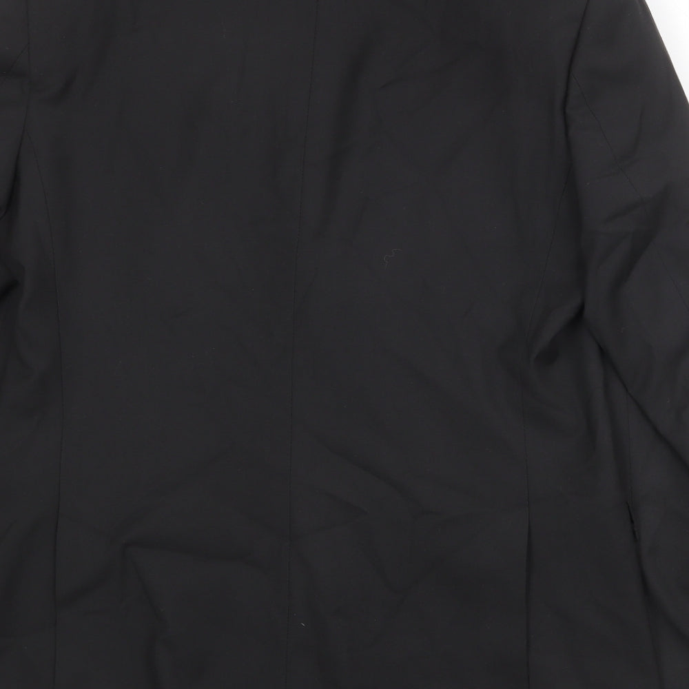 Marks and Spencer Mens Black Polyester Jacket Suit Jacket Size 38 Regular