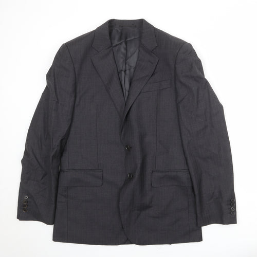 Jaeger Mens Grey Wool Jacket Suit Jacket Size 40 Regular