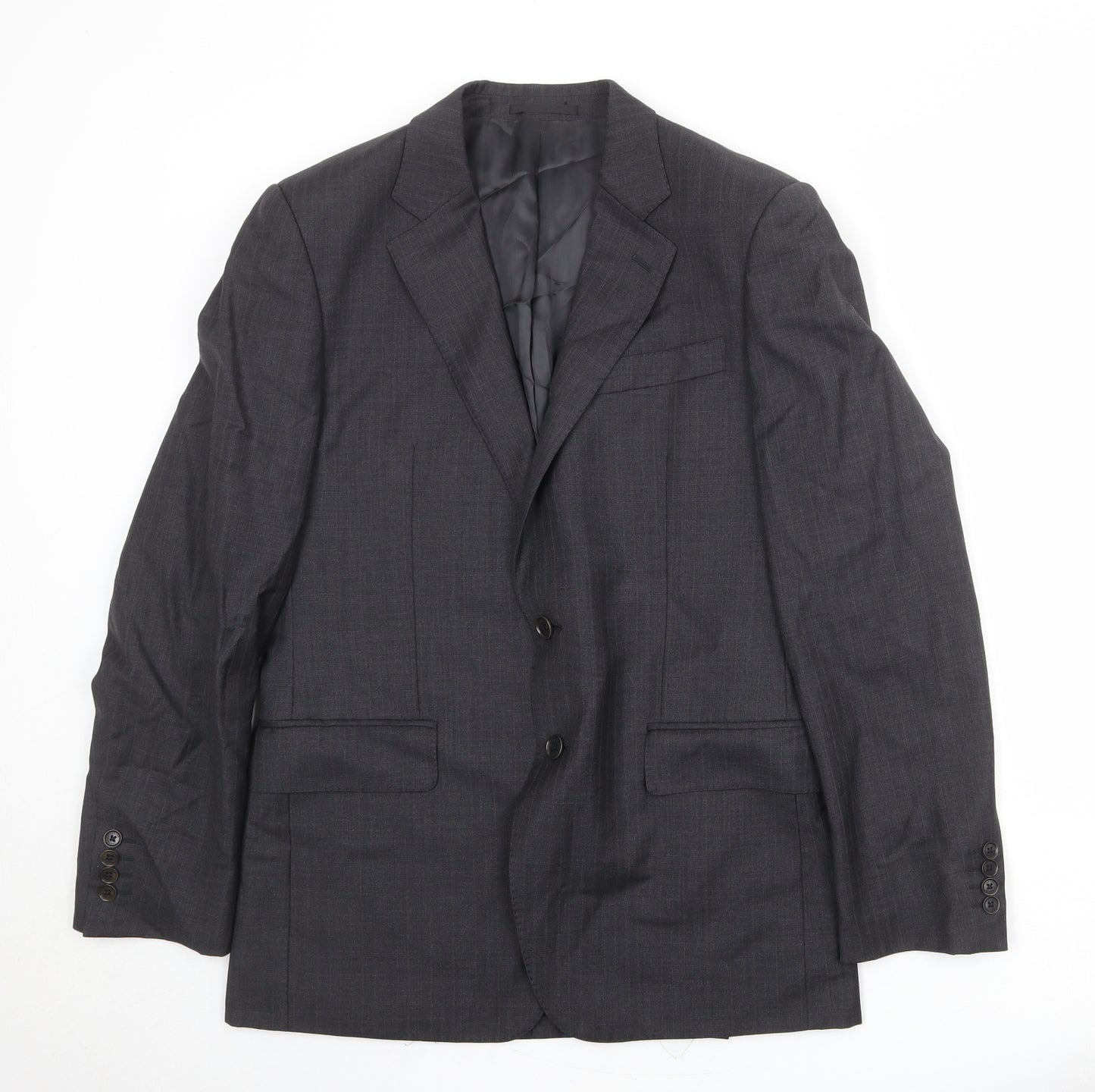 Jaeger Mens Grey Wool Jacket Suit Jacket Size 40 Regular