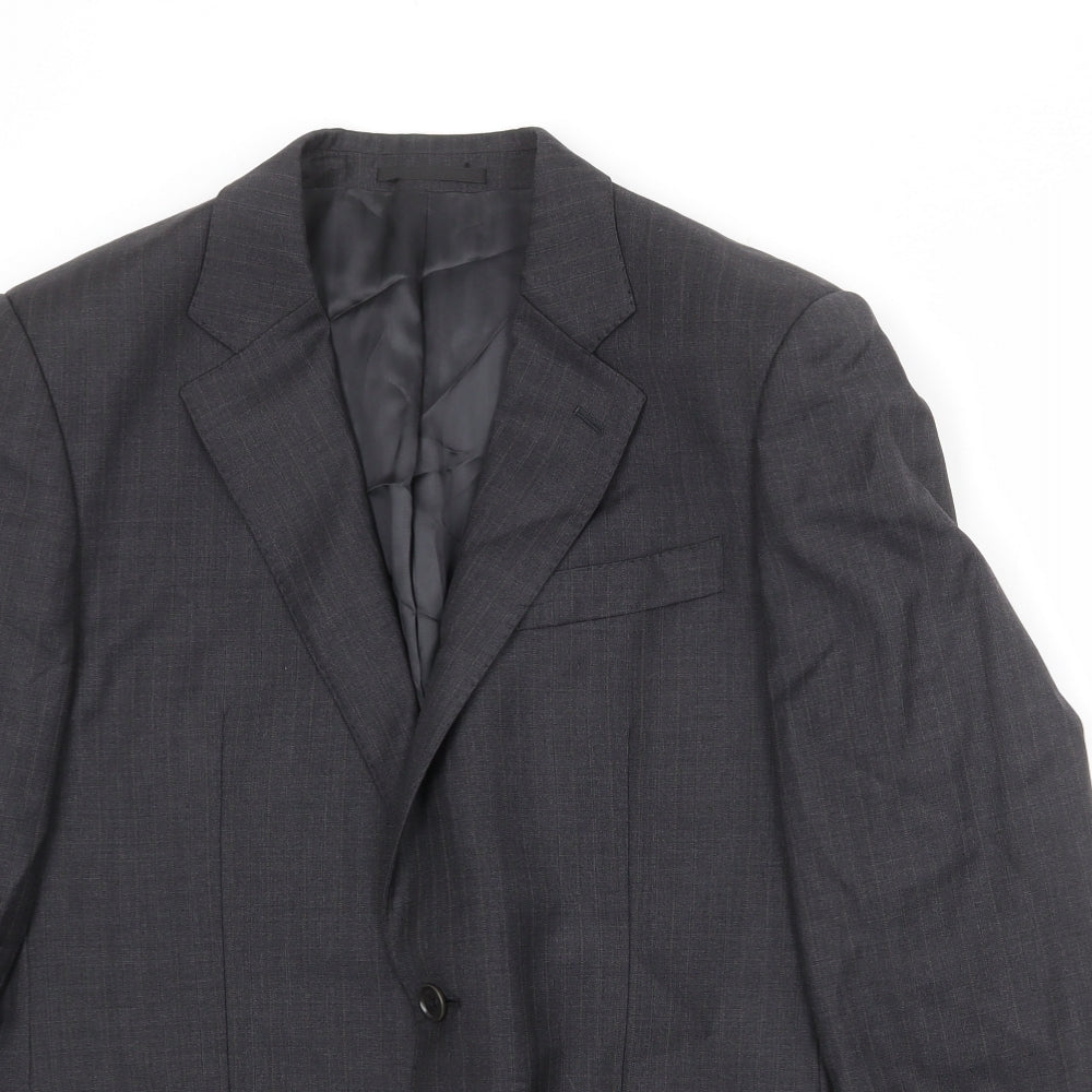 Jaeger Mens Grey Wool Jacket Suit Jacket Size 40 Regular