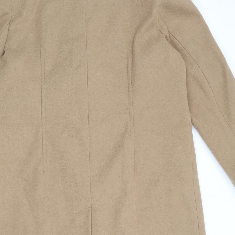 Marks and Spencer Womens Beige Overcoat Coat Size 16 Snap