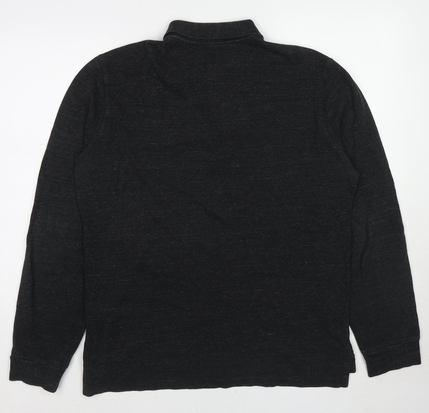 Polo Ralph Lauren Mens Grey Cotton Polo Size L Collared Button
