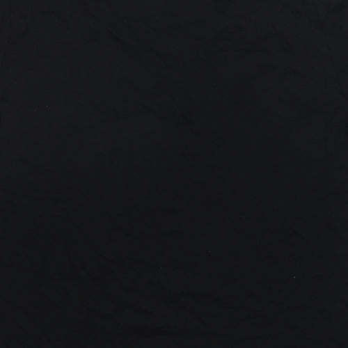 Marks and Spencer Womens Black Cotton Basic T-Shirt Size 12 Scoop Neck