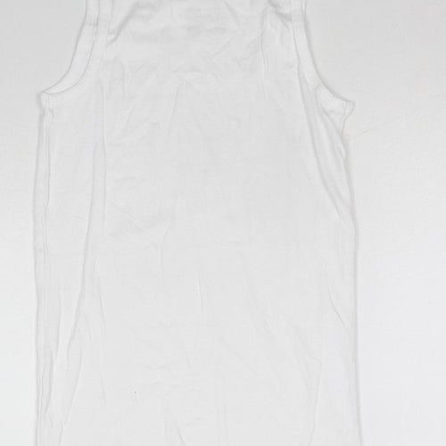 Marks and Spencer Mens White Cotton T-Shirt Size S Round Neck