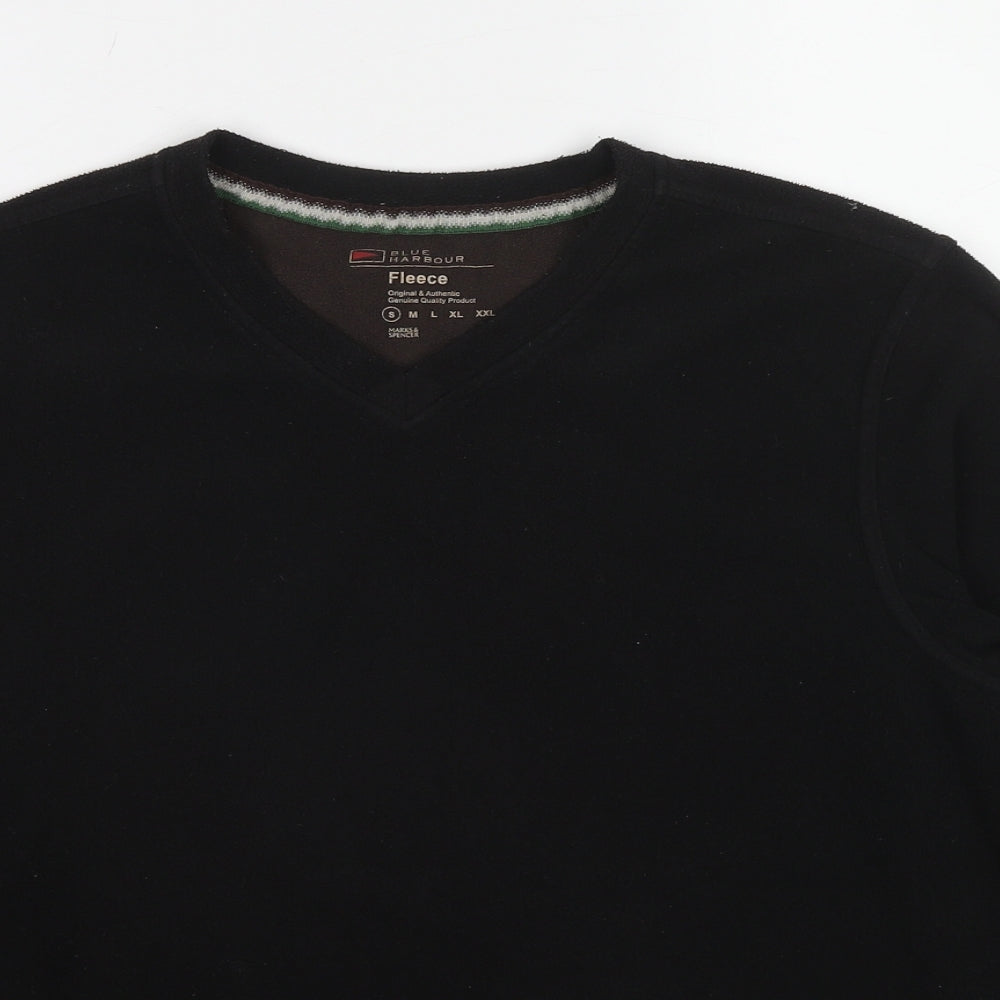 Blue Harbour Mens Black Polyester Pullover Sweatshirt Size S
