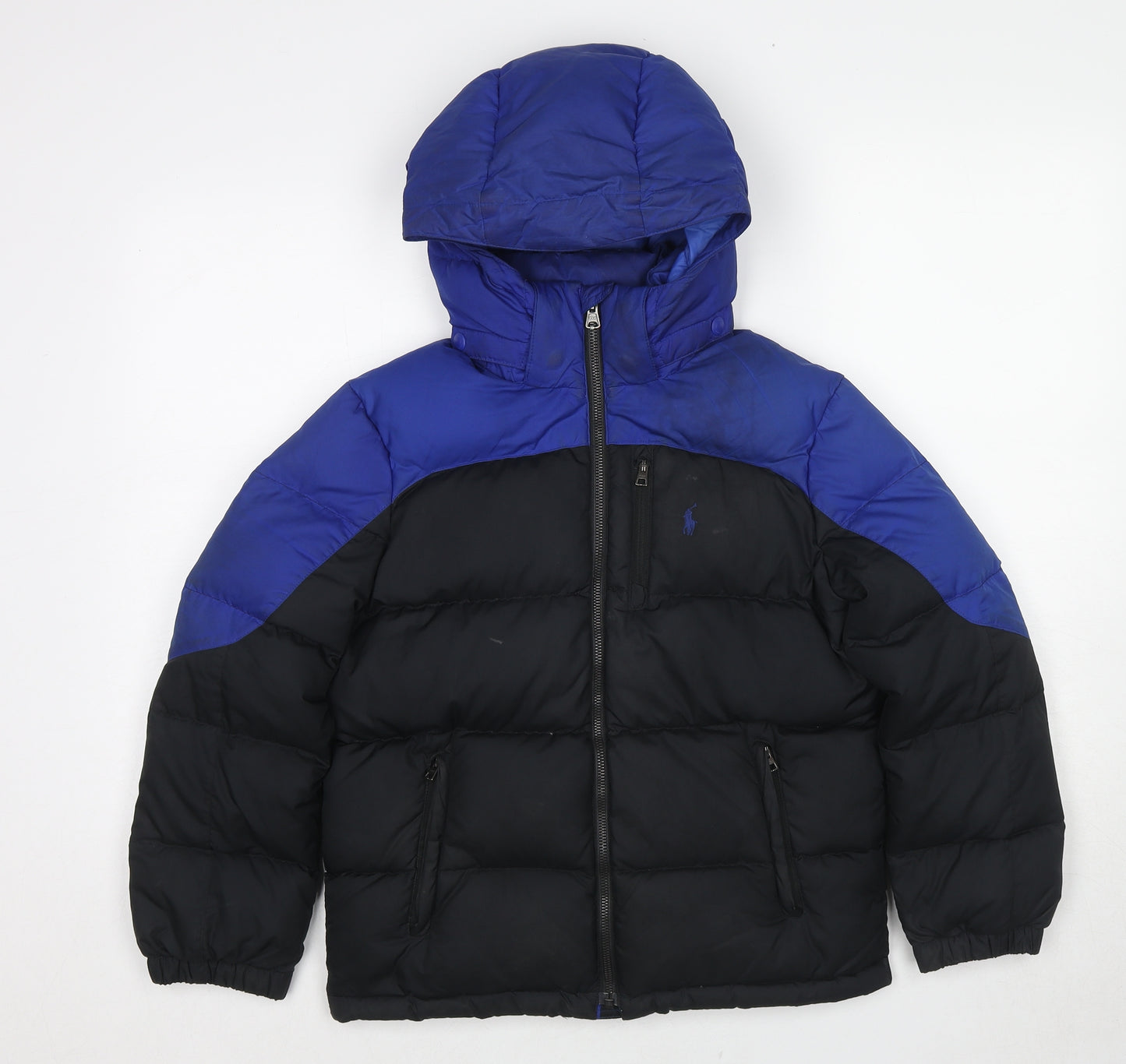 Polo Ralph Lauren Boys Black Colourblock Puffer Jacket Jacket Size 10-11 Years Zip