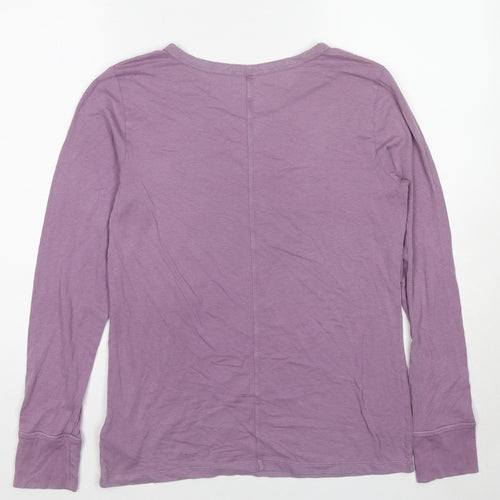 Gap Womens Purple Cotton Basic T-Shirt Size L Boat Neck