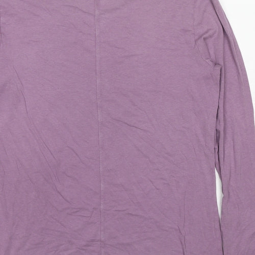 Gap Womens Purple Cotton Basic T-Shirt Size L Boat Neck