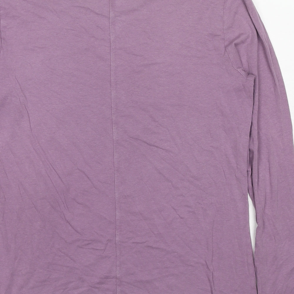 Gap Womens Purple Cotton Basic T-Shirt Size L Boat Neck