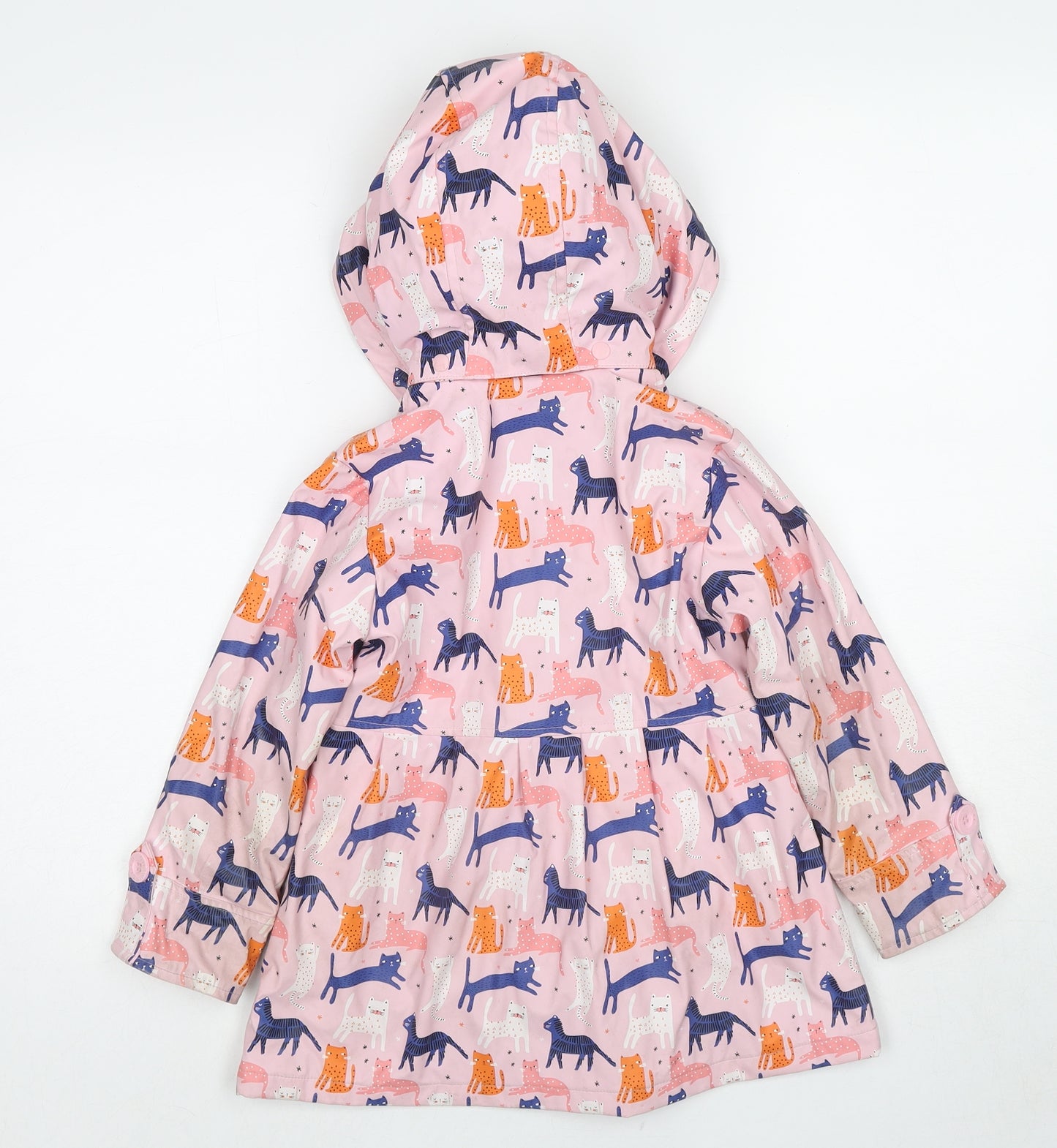 Minoti Girls Pink Geometric Jacket Size 5-6 Years Button - Cat Print