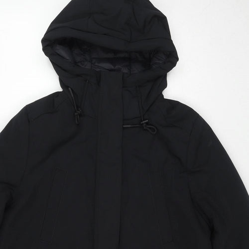 Marks and Spencer Womens Black Windbreaker Coat Size 16 Zip