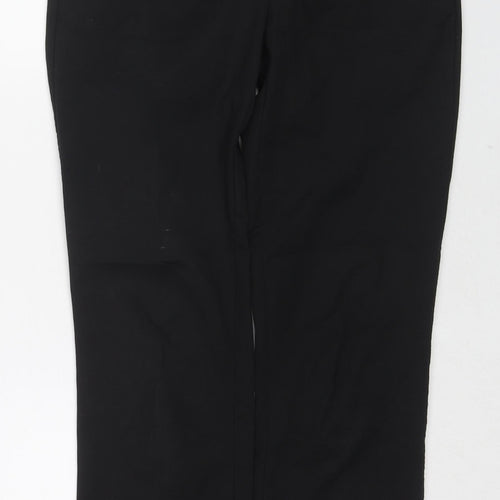 Zara Womens Black Cotton Trousers Size S Regular Zip