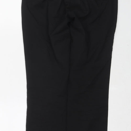Zara Womens Black Cotton Trousers Size S Regular Zip