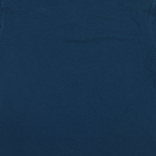 Marks and Spencer Mens Blue Cotton Polo Size 2XL Collared Button