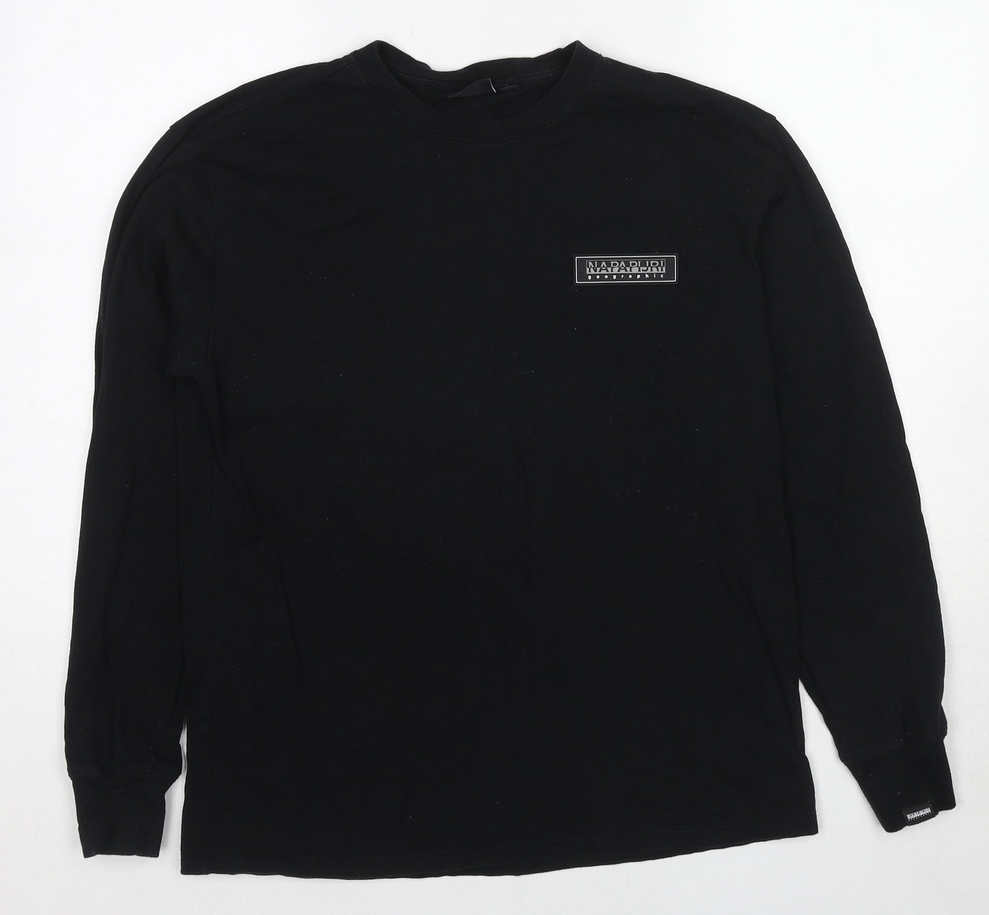 Napapijri Mens Black Cotton Pullover Sweatshirt Size XS