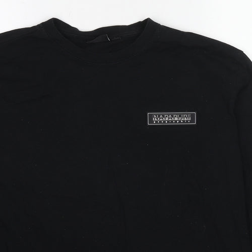 Napapijri Mens Black Cotton Pullover Sweatshirt Size XS