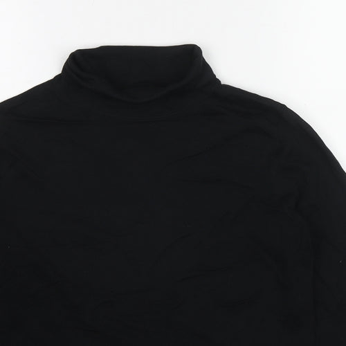 Marks and Spencer Womens Black Roll Neck Cotton Pullover Jumper Size 12
