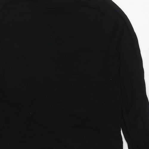 Marks and Spencer Womens Black Roll Neck Cotton Pullover Jumper Size 12