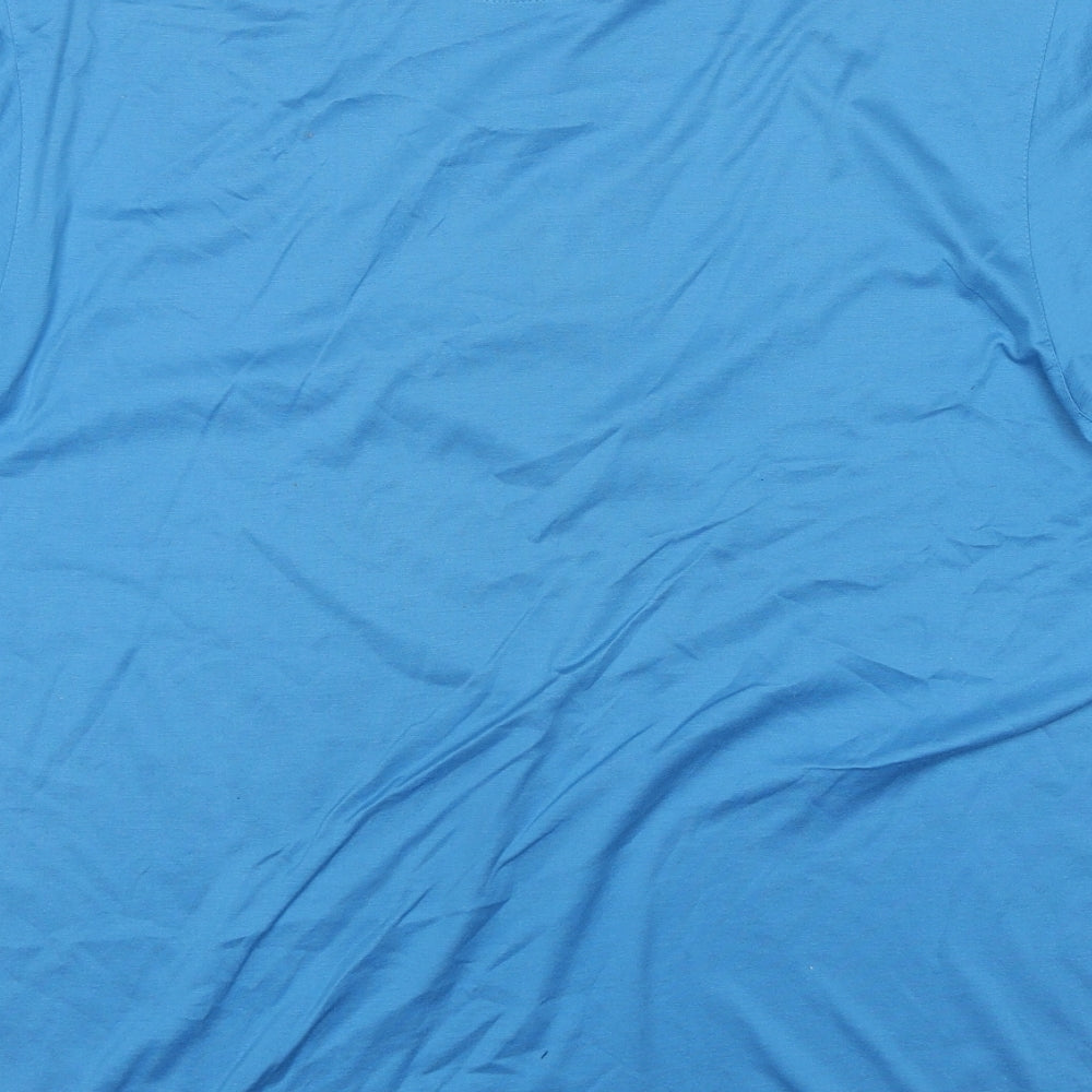 Greg Norman Mens Blue Cotton Polo Size M Collared Button