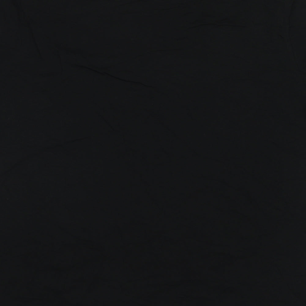 Marks and Spencer Mens Black Cotton T-Shirt Size M Round Neck