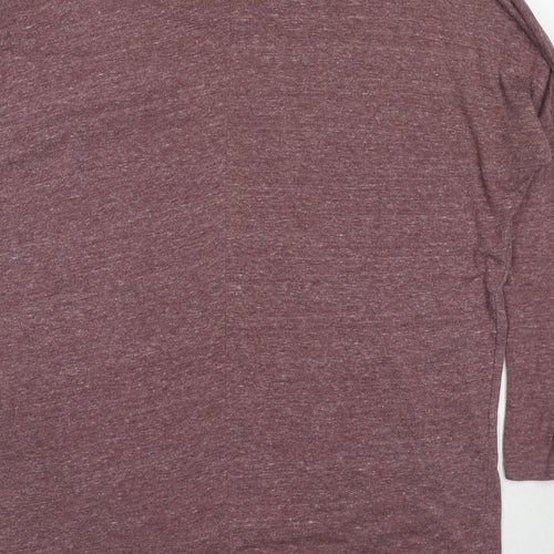 Topshop Womens Purple Polyester Basic T-Shirt Size 8 Boat Neck