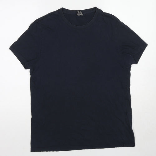 ASOS Womens Blue Cotton Basic T-Shirt Size L Crew Neck